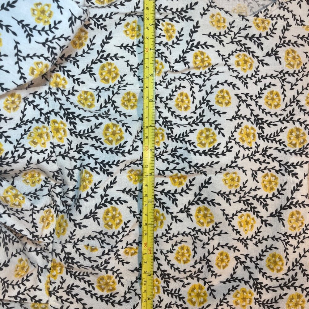 Mata Traders Yellow Floral Hand Block Print Fair Trade Cotton Dress S - Picture 6 of 6
